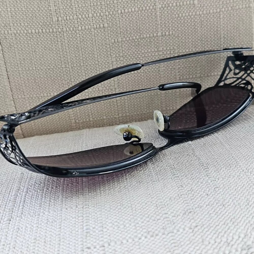 ST Mortiz Women Glasses/Sunglasses EBONY Frame Black Tone Metal Eyeglasses 135 - Picture 5 of 12